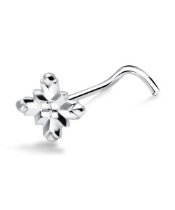 Leaf Shaped Silver Nose Stud NSKB-1258